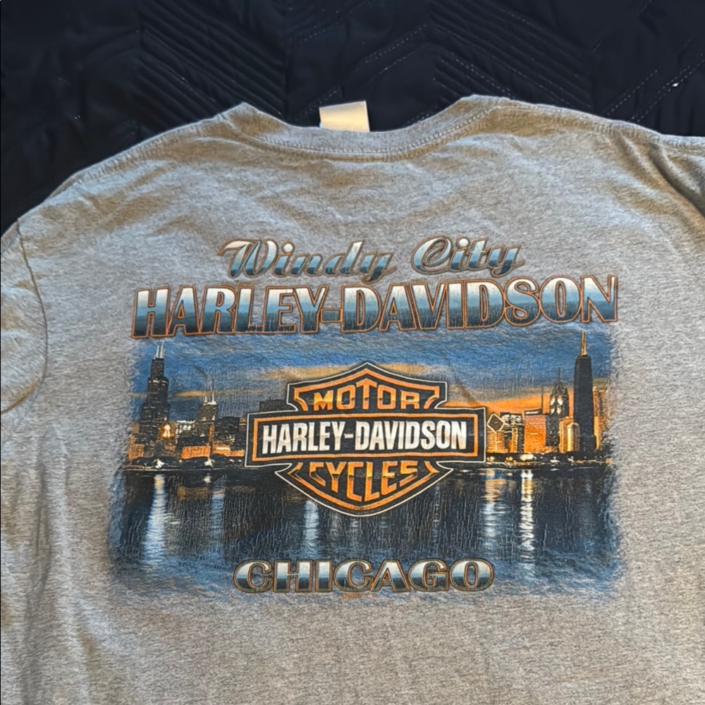 Harley-Davidson Gray Chicago Skyline Tee Longsleeve